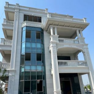 阳江 芝麻白花岗岩别墅外墙干挂效果展示