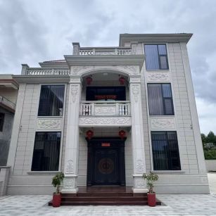 阳江 芝麻白石材别墅干挂案例展示