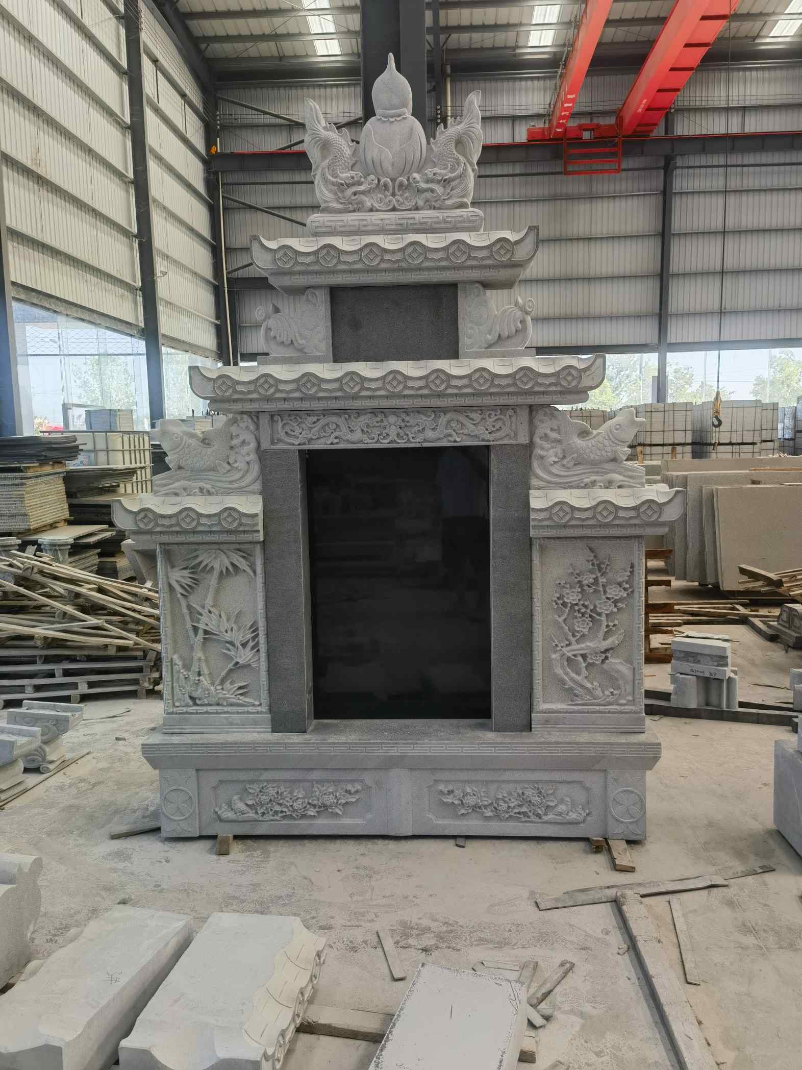 阳江 芝麻灰高档墓碑、土墓，一套也支持定做