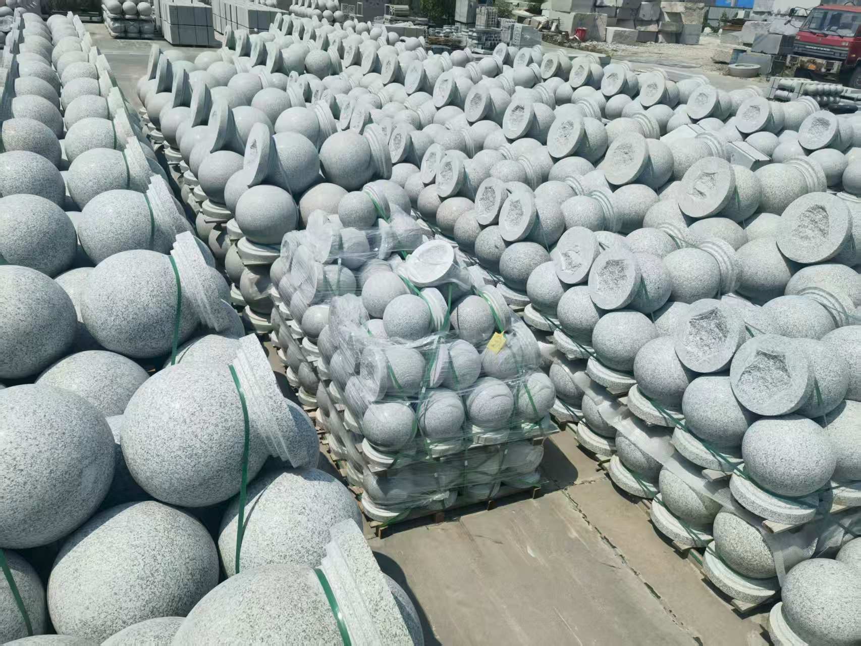 阳江 花岗岩实心圆球，石球，挡车球，挡车石，车止石，路障石。