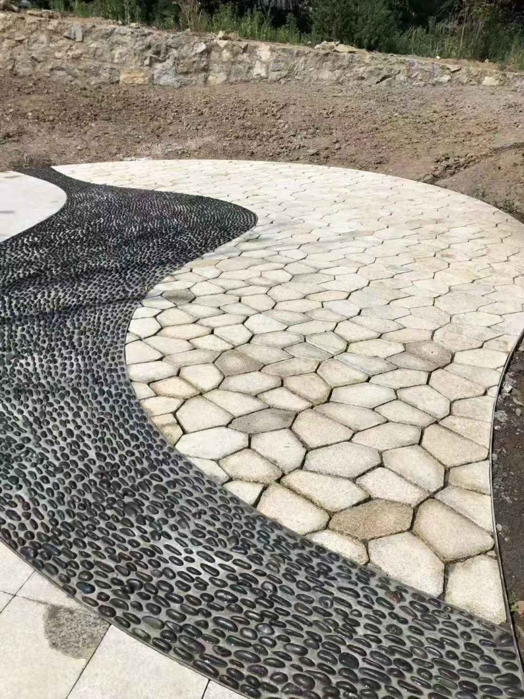 阳江 黄金麻冰裂缝室外铺装效果完美展示